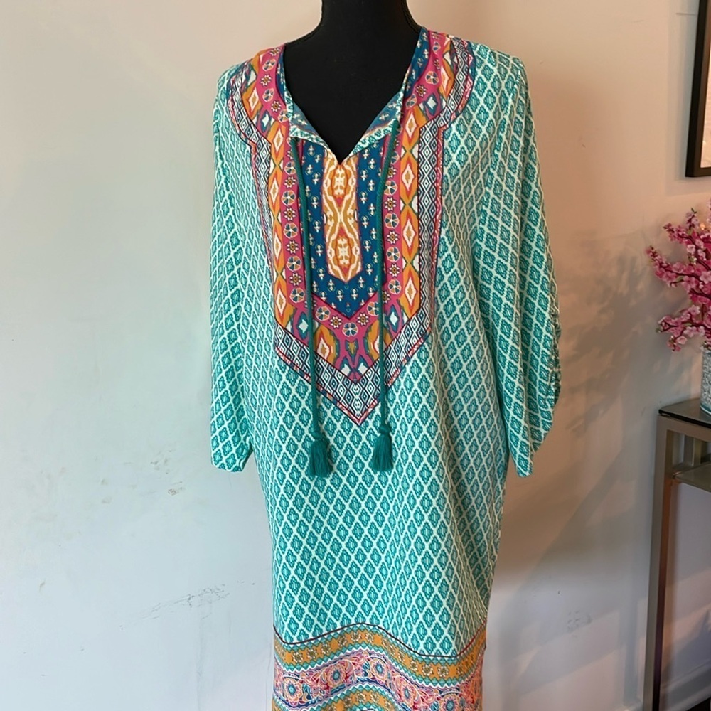 Urban CoCo Tunic Mini Dress Size XL Multicolored BohoStyle Ethnic Inspired Print - Picture 1 of 12